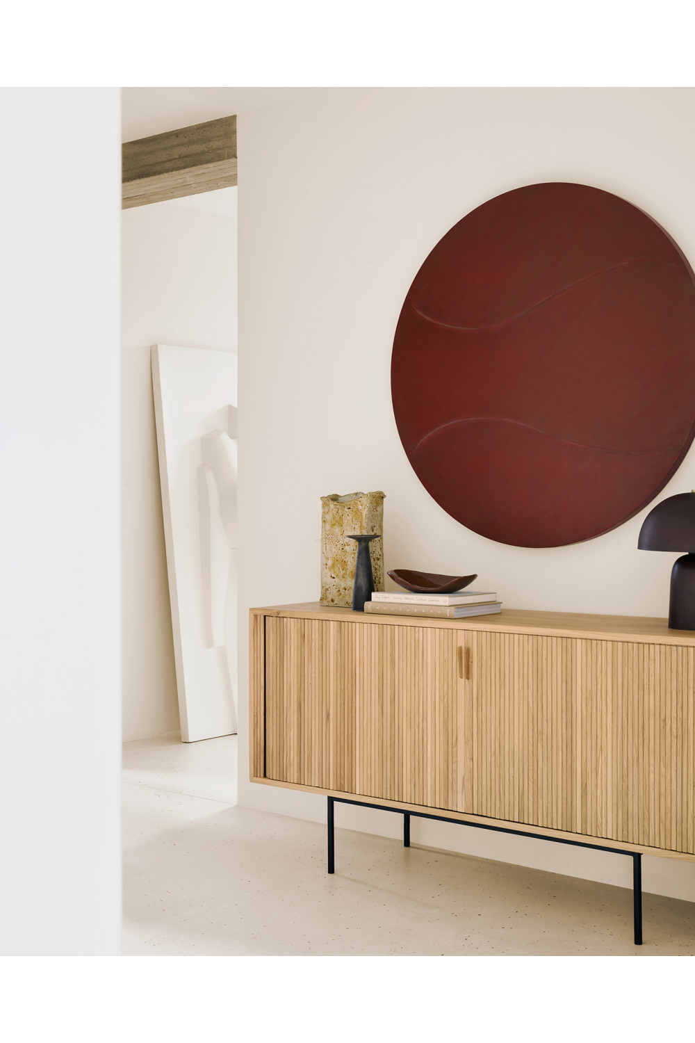 Sliding Door Oak Sideboard | Ethnicraft Roller Max | Oroa.com