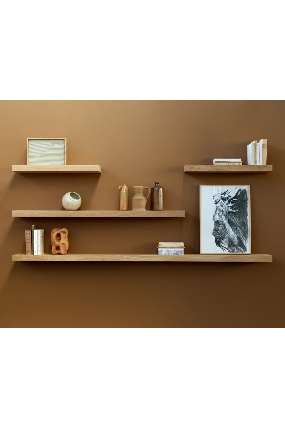 Oiled Oak Wall Shelf | Ethnicraft Wall | OROA.com