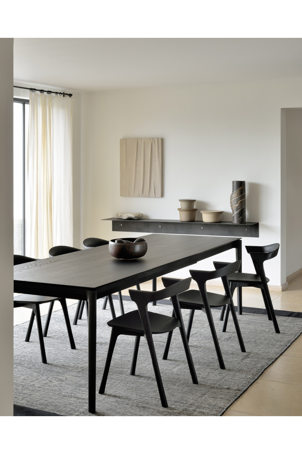 Extendable Black Oak Dining Table | Ethnicraft Bok | Oroa.com