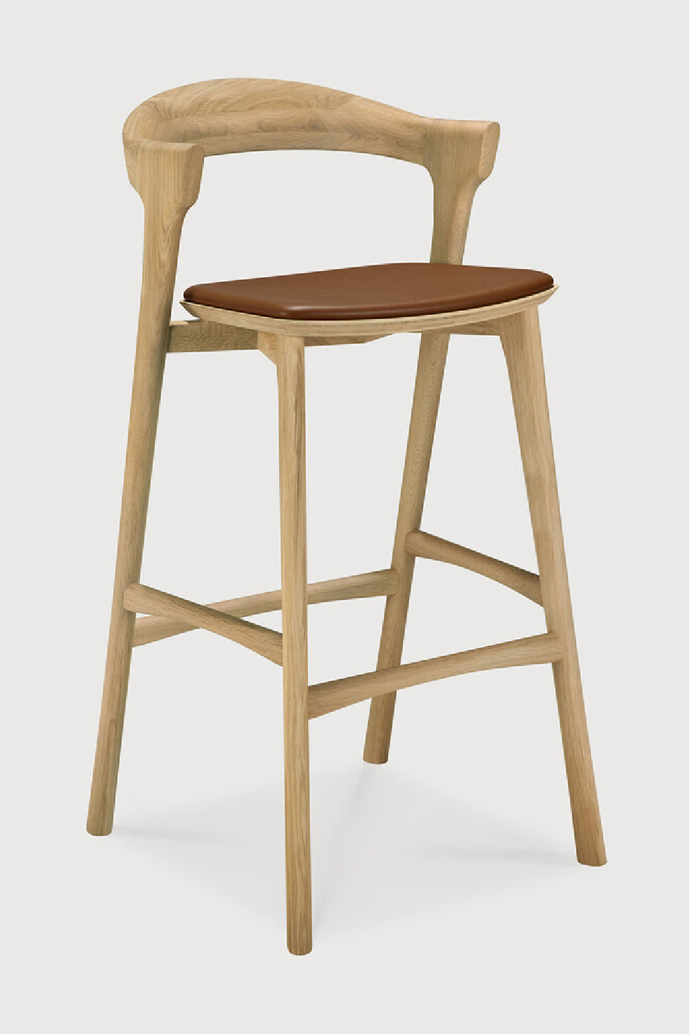 Curved Oak Bar Stool | Ethnicraft Bok | Oroa.com