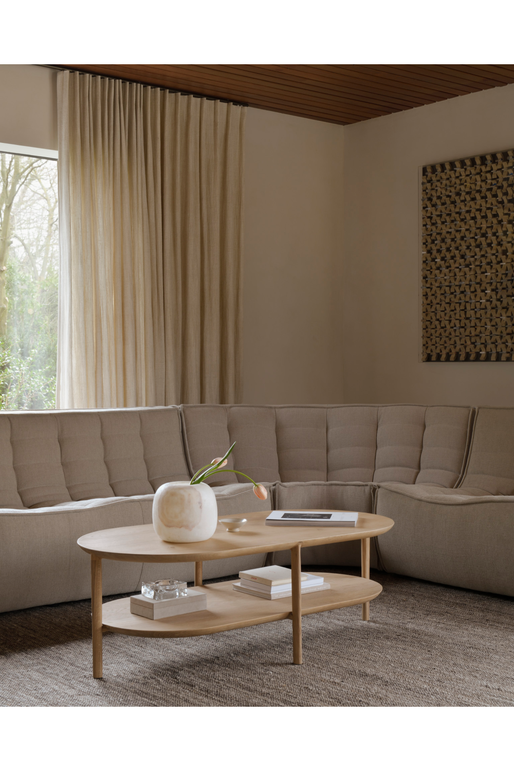 Solid Oak Oval Coffee Table | Ethnicraft Bok | Oroa.com