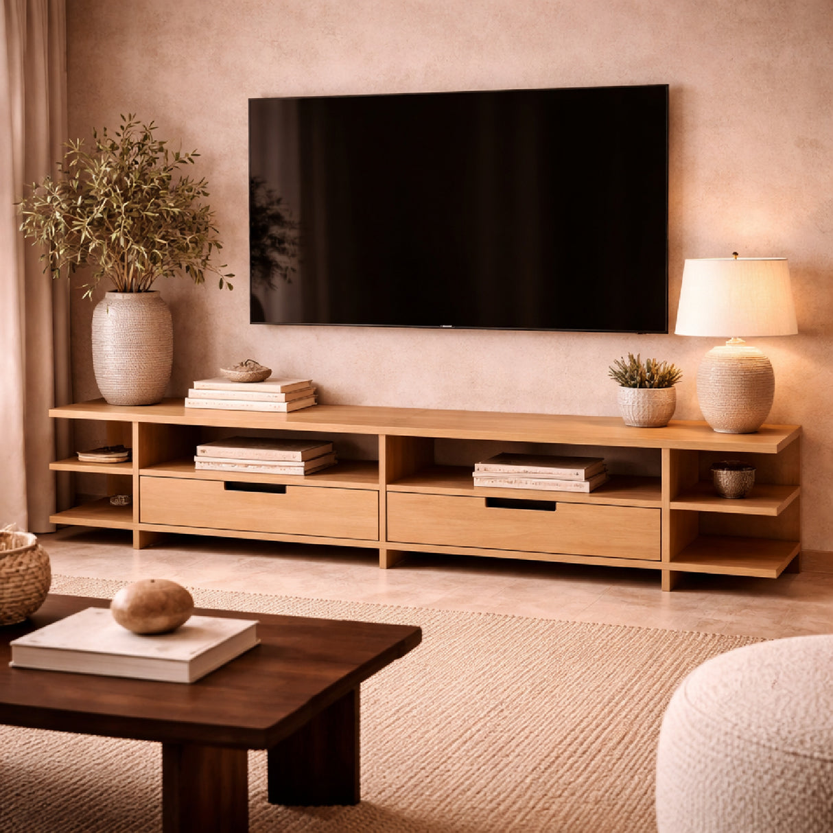 Varnished Teak TV Cupboard | Oroa.com