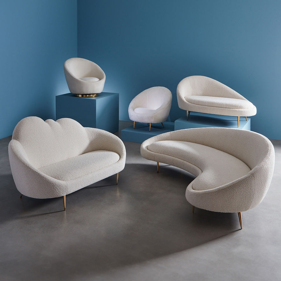 Sloped-Back Bouclé Chaise | Jonathan Adler Ether | Oroa.com
