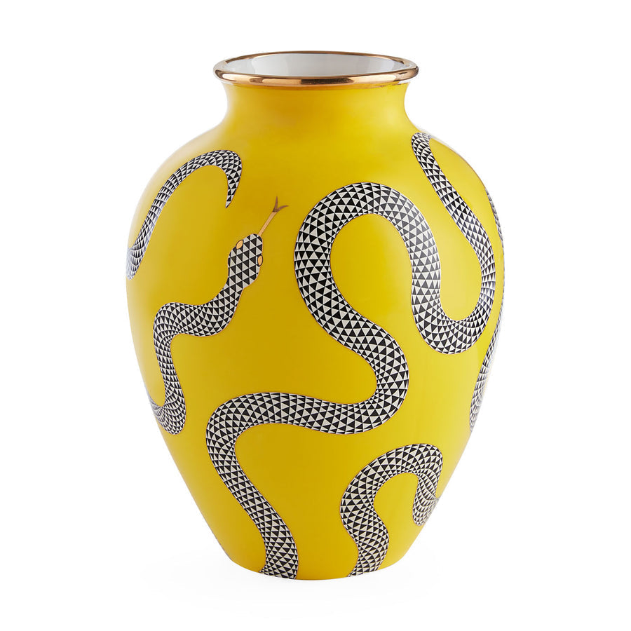 Yellow Porcelain Serpent Vase | Jonathan Adler Eden