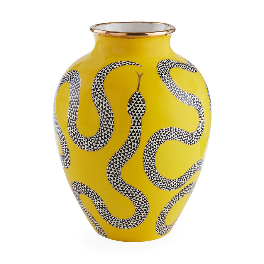 Yellow Porcelain Serpent Vase | Jonathan Adler Eden