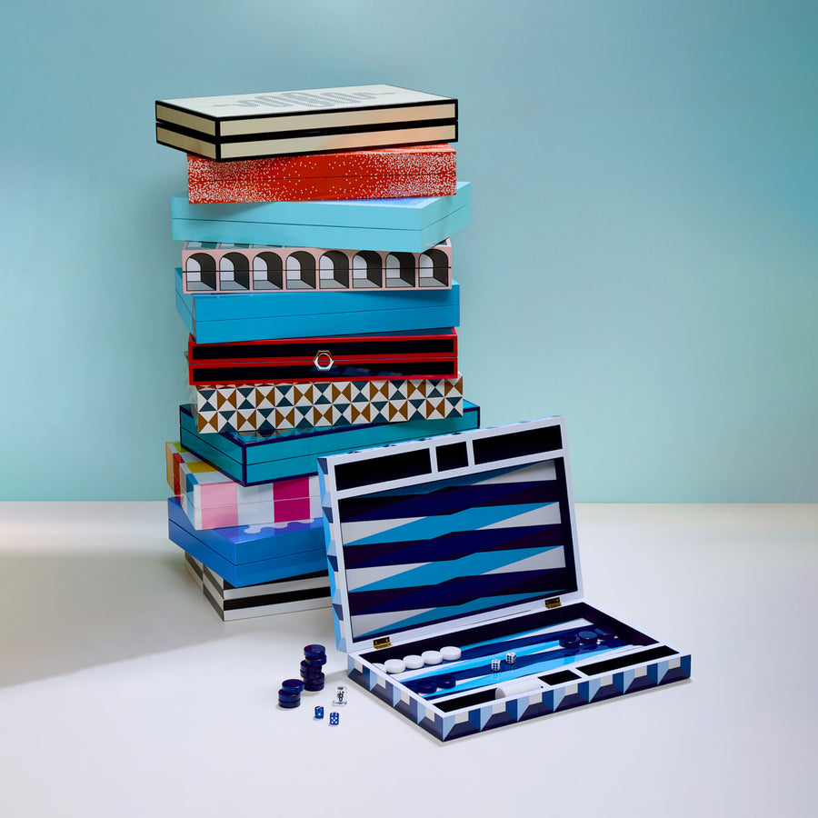 Geometric Patterned Backgammon Set | Jonathan Adler Sorrento