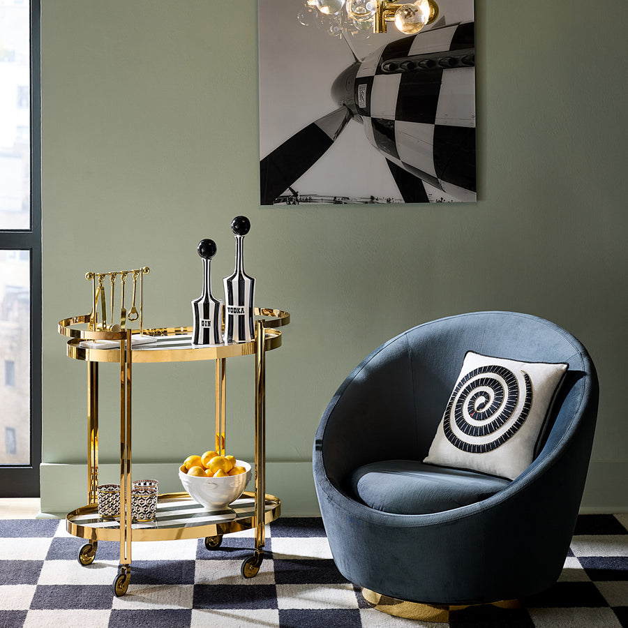 Painted Glass Bar Cart | Oroa.com