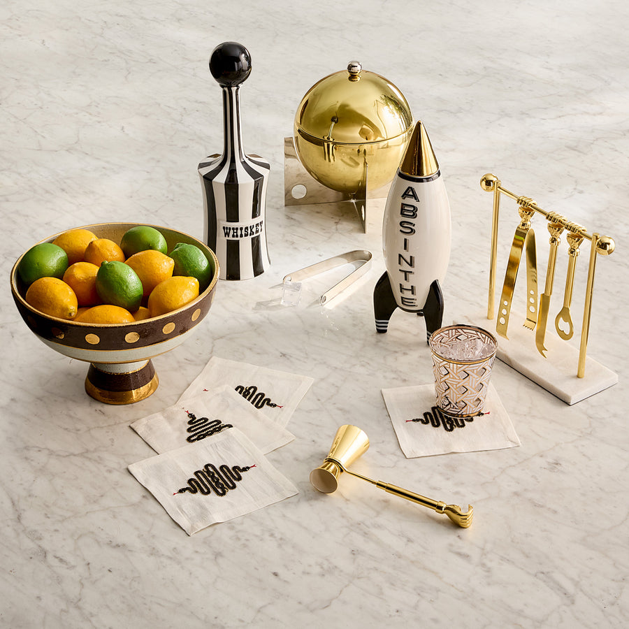 Brass Finish Barware Set | Jonathan Adler Barbell