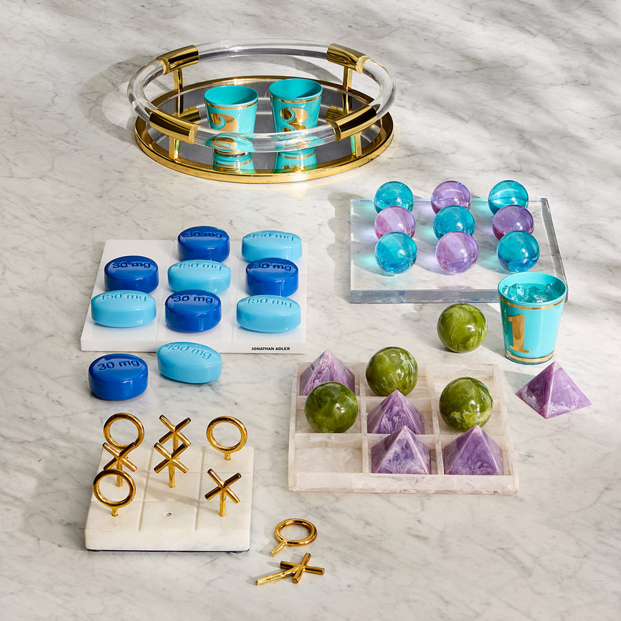 Marbleized Tic-Tac-Toe Set | Jonathan Adler Mustique | Oroa.com