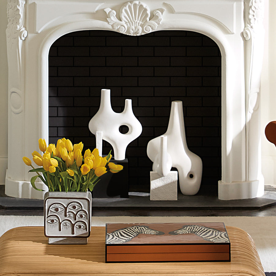 White Porcelain Abstract Vase XL | Jonathan Adler Paradox | Oroa.com