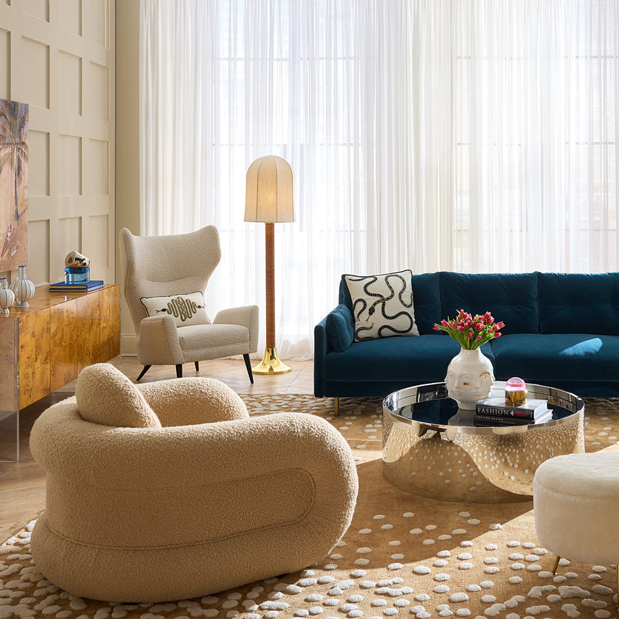 Tubular Framed Upholstered Lounge Chair | Jonathan Adler | Oroa.com