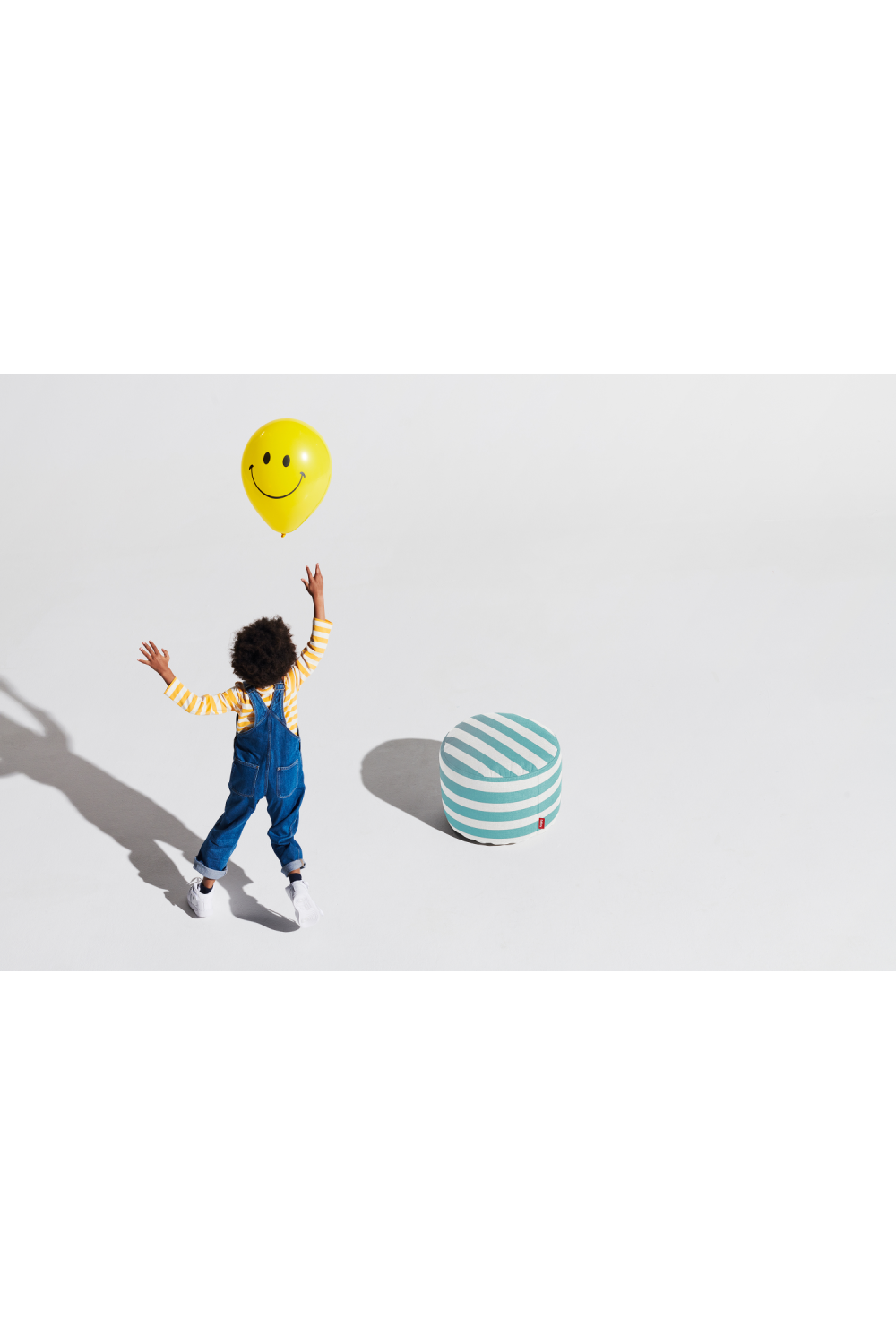 Blue Stripes Outdoor Ottoman | Fatboy Point | OROA.com