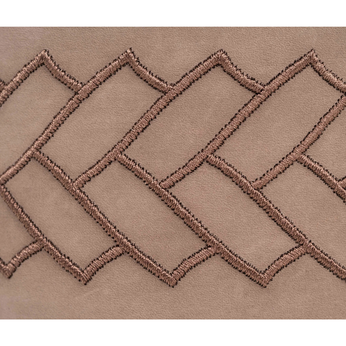 Round Embroidered Leather Box | Pinetti Lily | OROA.com