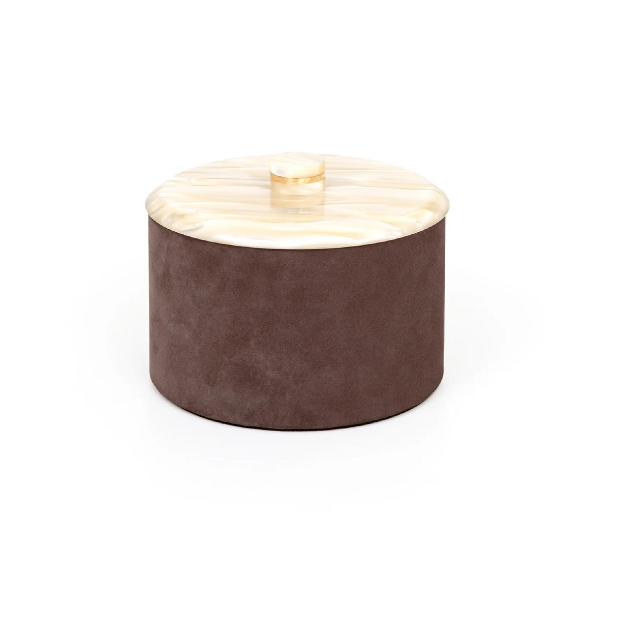 Leather Round Lidded Box | Pinetti Kelly | OROA.com