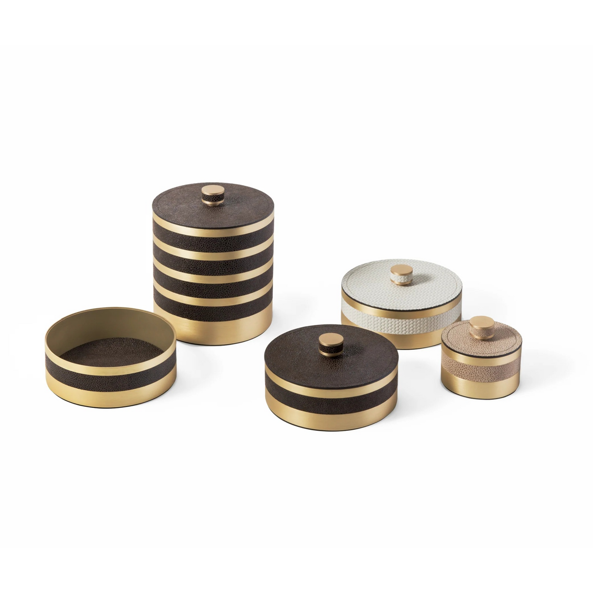 Round Woven Leather Box | Pinetti Saturno | OROA.com