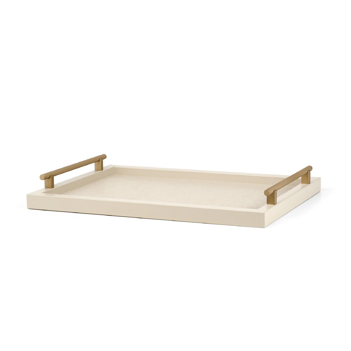 Metal Handle Leather Tray | Pinetti Dafne | OROA.com