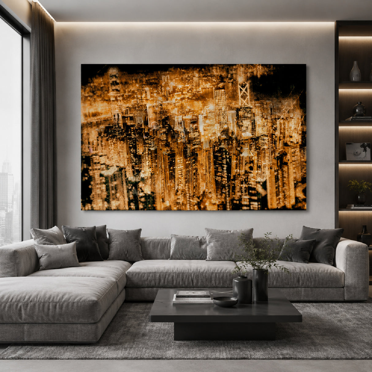 Lighted Skyscrapers Photographic Art | Oroa.com