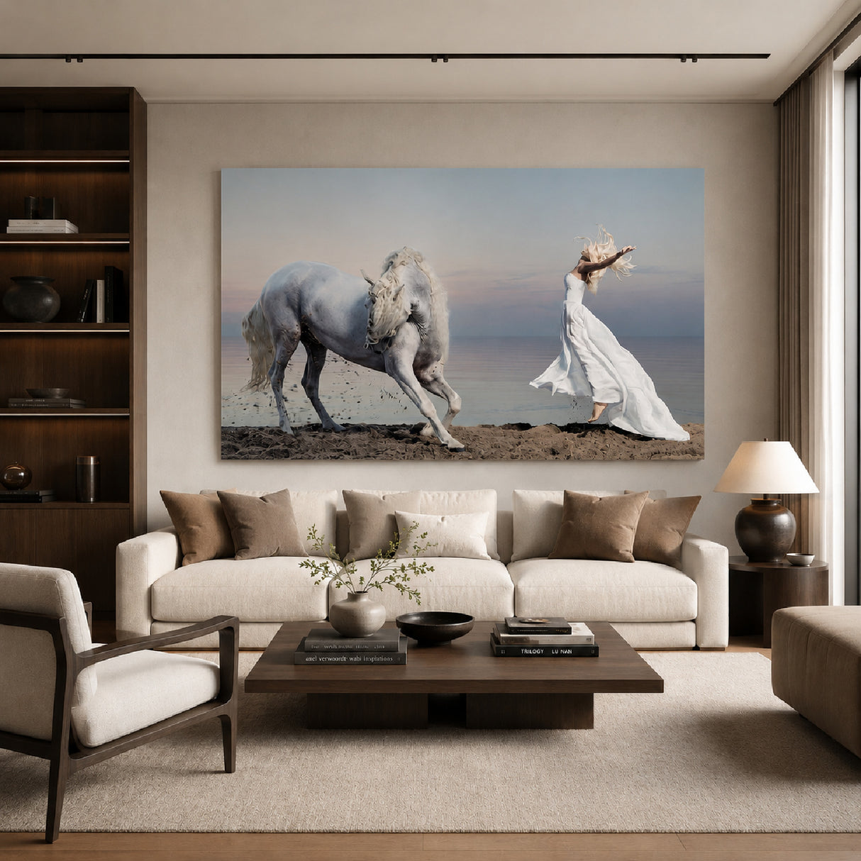 Woman & Silver Horse Photographic Art | Oroa.com