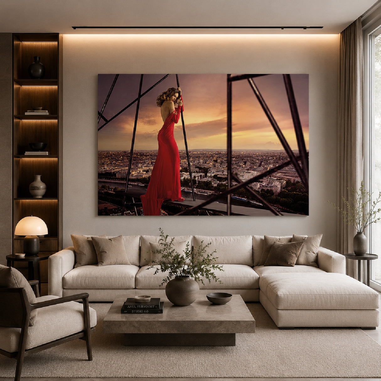 Woman In Red Gown Photographic Art | Oroa.com