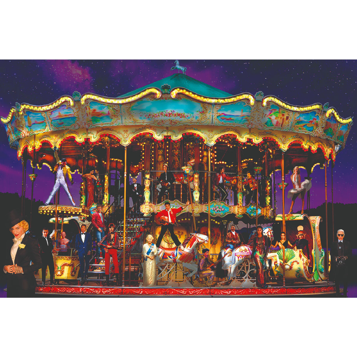 Celebrities On A Carousel Photographic Art | Oroa.com