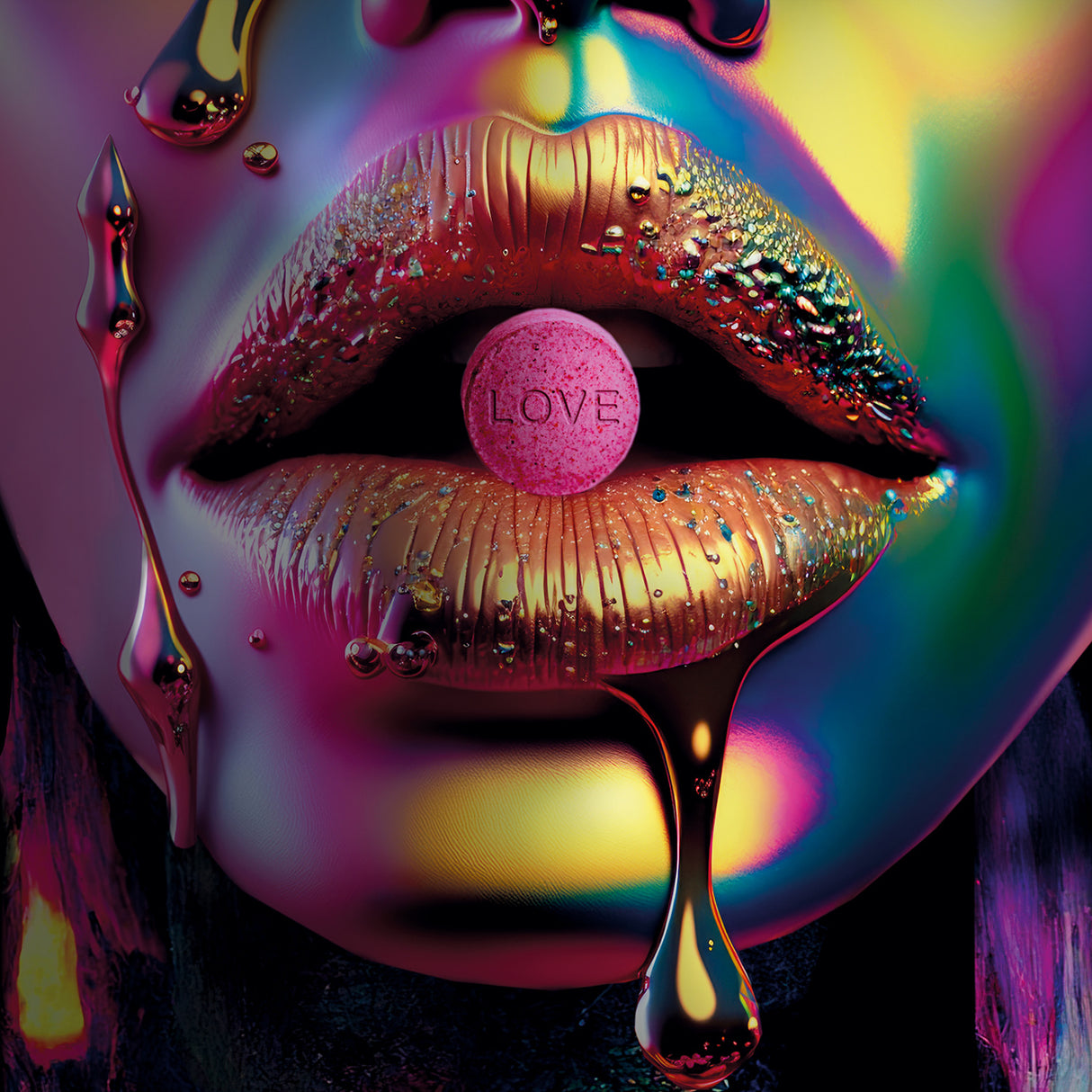 Iridescent Lips Photographic Art | Oroa.com