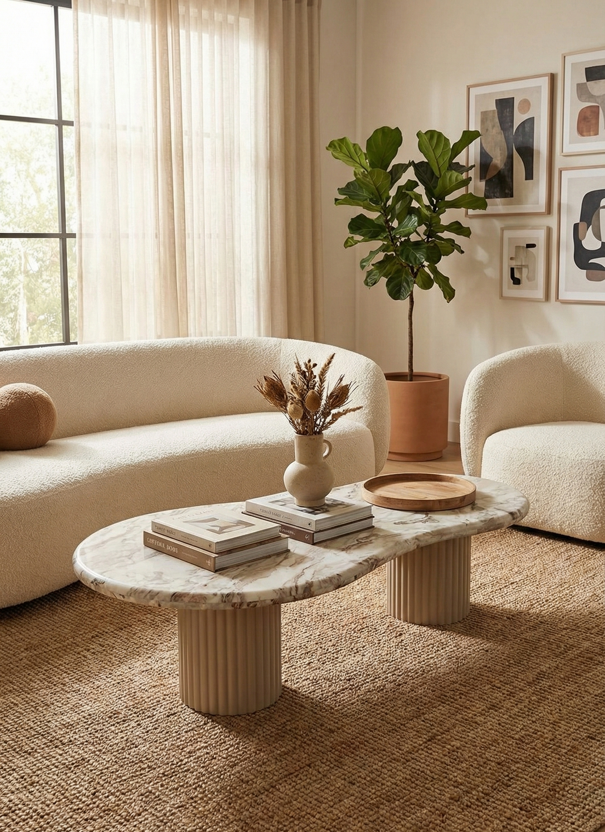 Beige Marble Coffee Table | Oroa.com