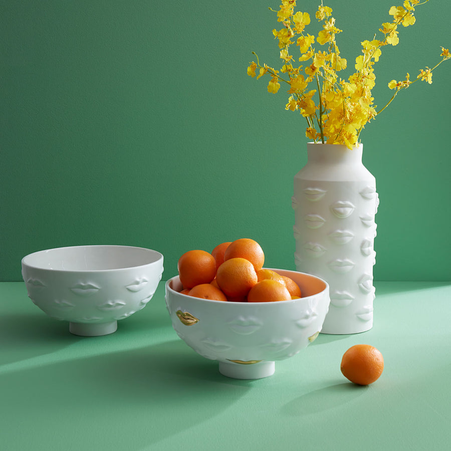 Gold Lips Porcelain Bowl | Jonathan Adler Gala | Oroa.com