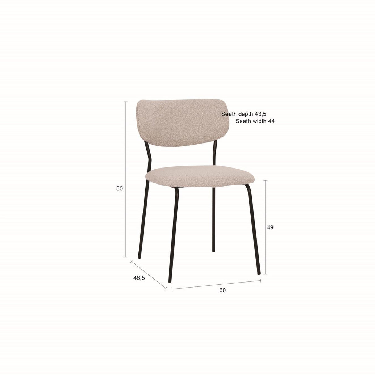 Modern furniture - White Fabric Dining Chairs (2) - www.oroa.com | Oroa.com