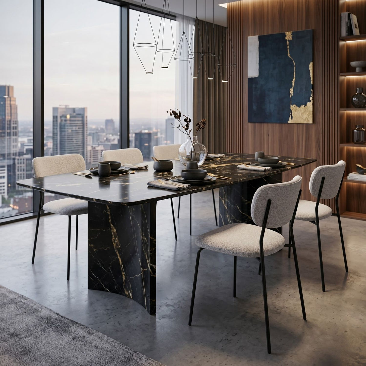 Modern furniture - White Fabric Dining Chairs (2) - www.oroa.com | Oroa.com