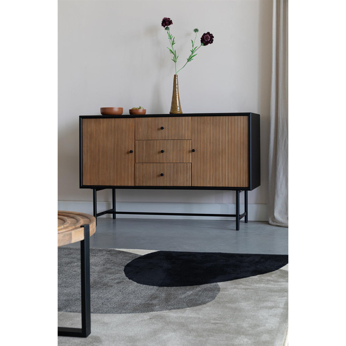 Modern furniture - Pine Wood Fluted Sideboard - www.oroa.com | Oroa.com