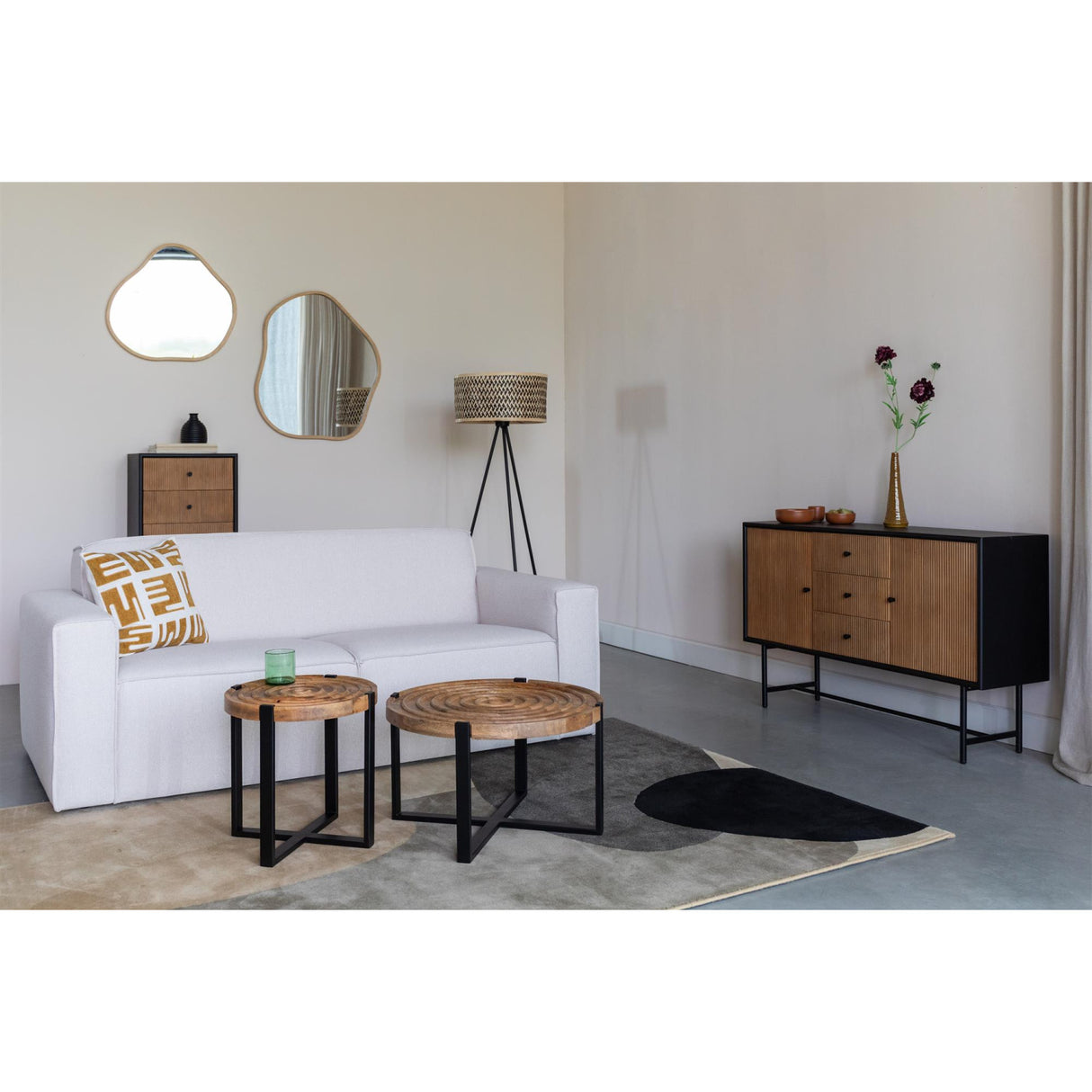 Modern furniture - Pine Wood Fluted Sideboard - www.oroa.com | Oroa.com