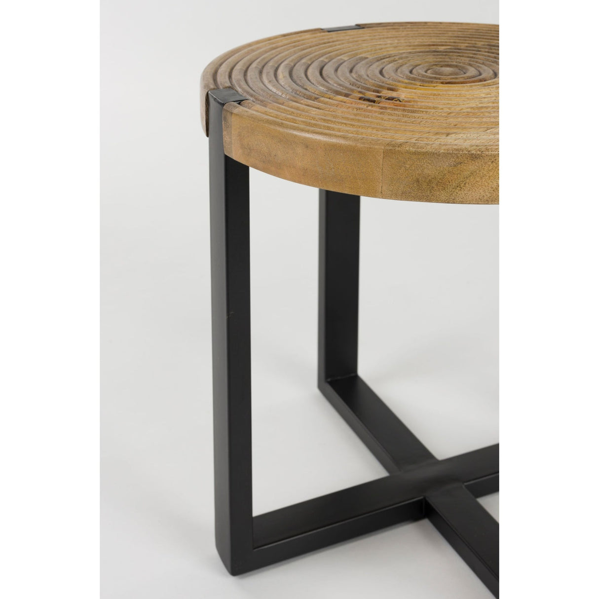 Modern furniture - Round Wooden Fluted Side Table - www.oroa.com | Oroa.com