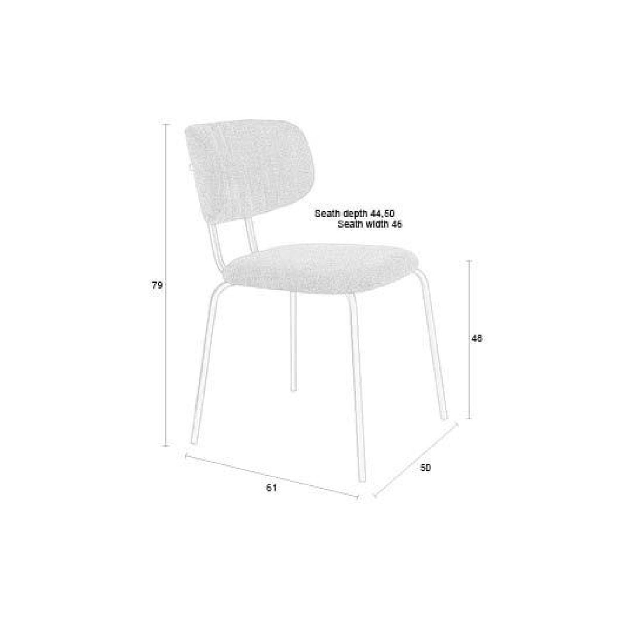 Modern furniture - Minimalist Cushioned Dining Chairs (2) - www.oroa.com | Oroa.com