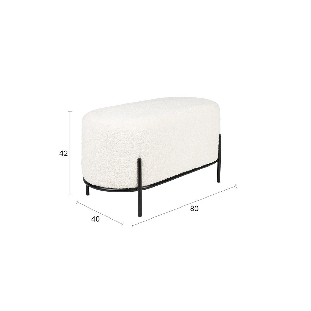 Modern furniture - White Cushioned Oblong Bench - www.oroa.com | Oroa.com