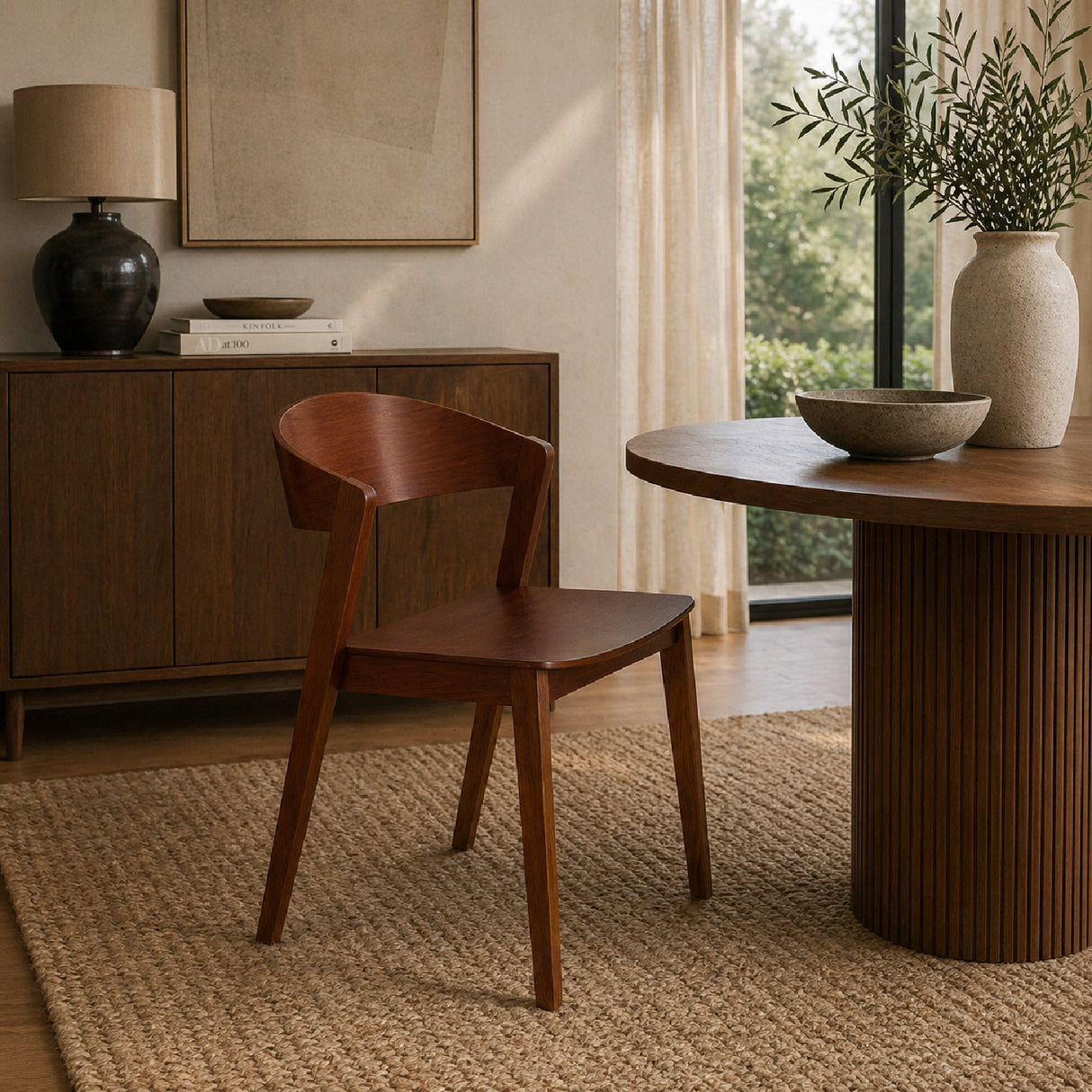 Modern European furniture - Oak Wood Dining Chairs (2) - www.oroa.com | Oroa.com