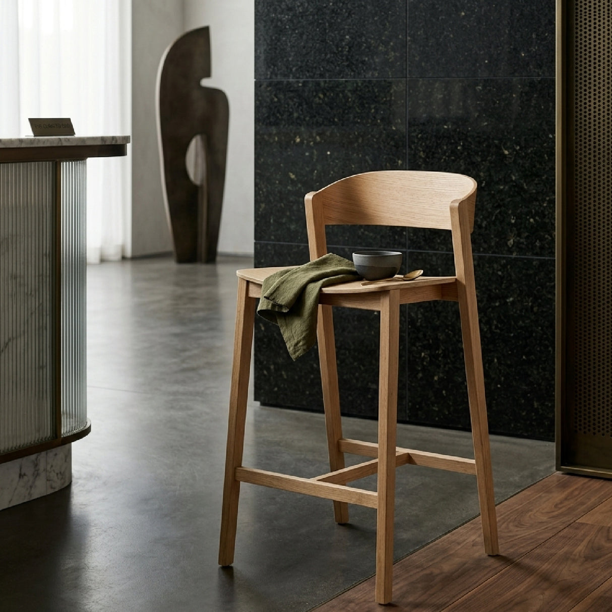 Modern European furniture - Oak Wood Bar Stool - www.oroa.com | Oroa.com