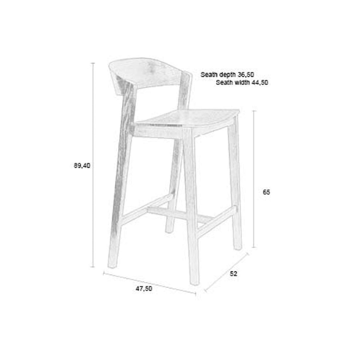 Modern European furniture - Oak Wood Bar Stool - www.oroa.com | Oroa.com