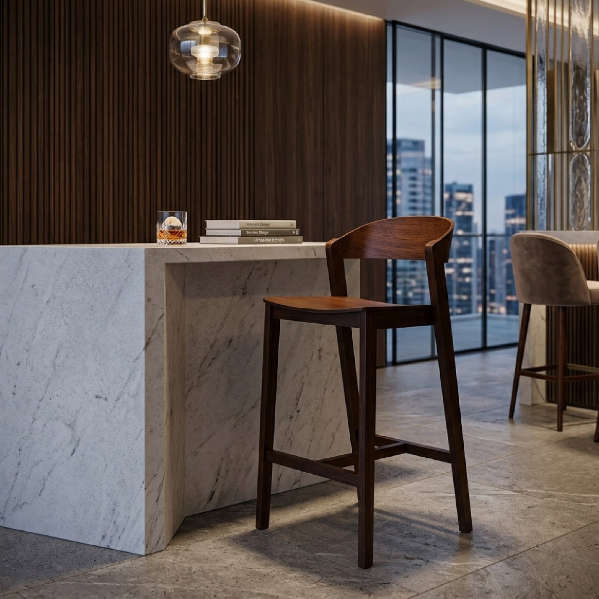 Modern European furniture - Oak Wood Bar Stool - www.oroa.com | Oroa.com