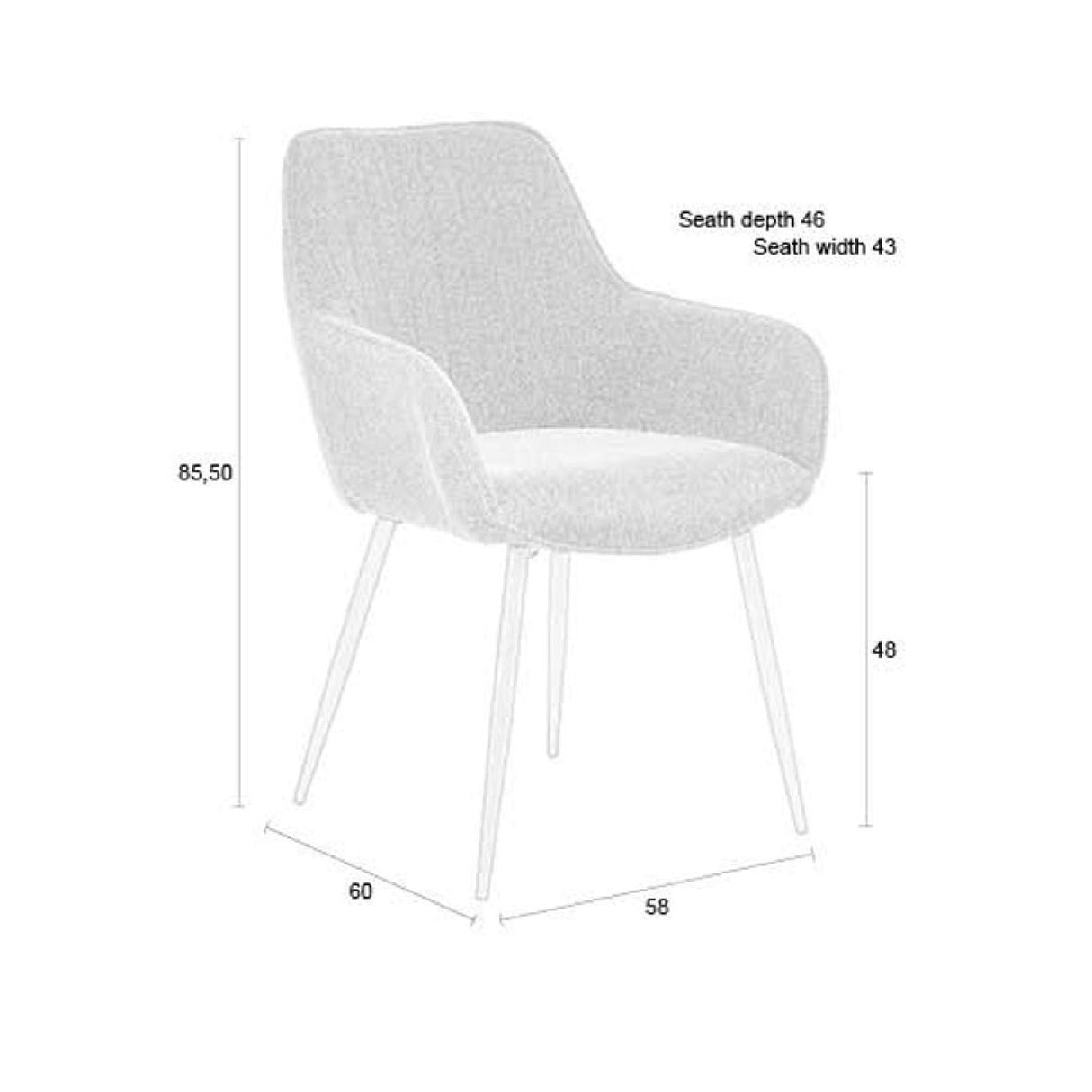 Modern European furniture - Vertical-Channeled Back Dining Armchairs (2) - www.oroa.com | Oroa.com