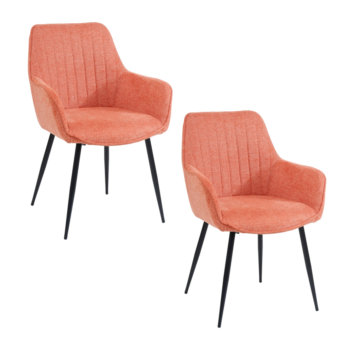 Modern European furniture - Vertical-Channeled Back Dining Armchairs (2) - www.oroa.com | Oroa.com