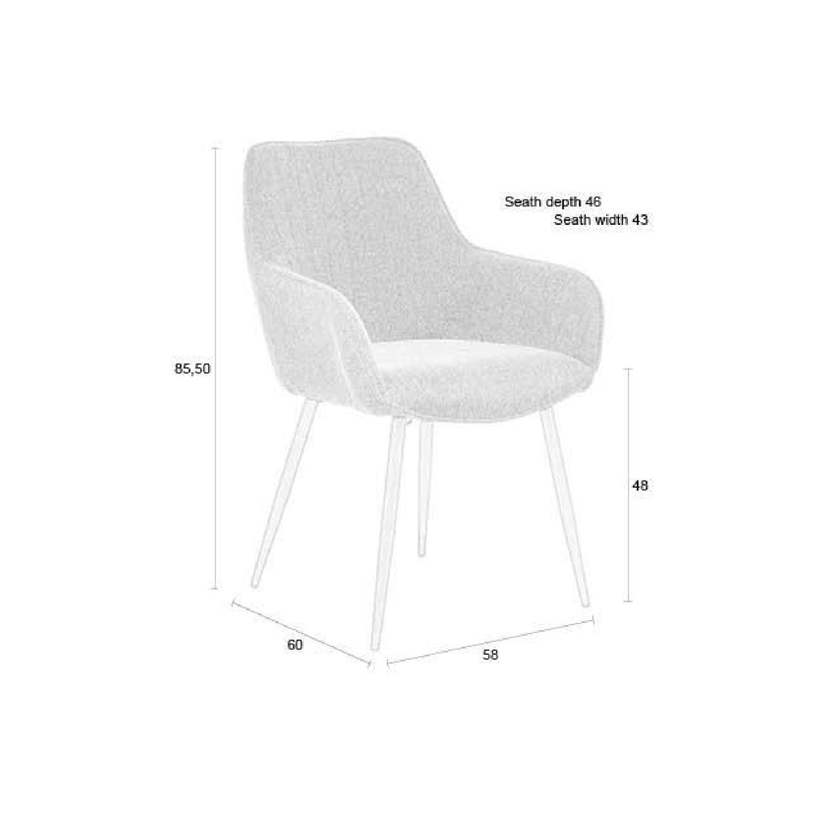 Modern European furniture - Vertical-Channeled Back Dining Armchairs (2) - www.oroa.com | Oroa.com