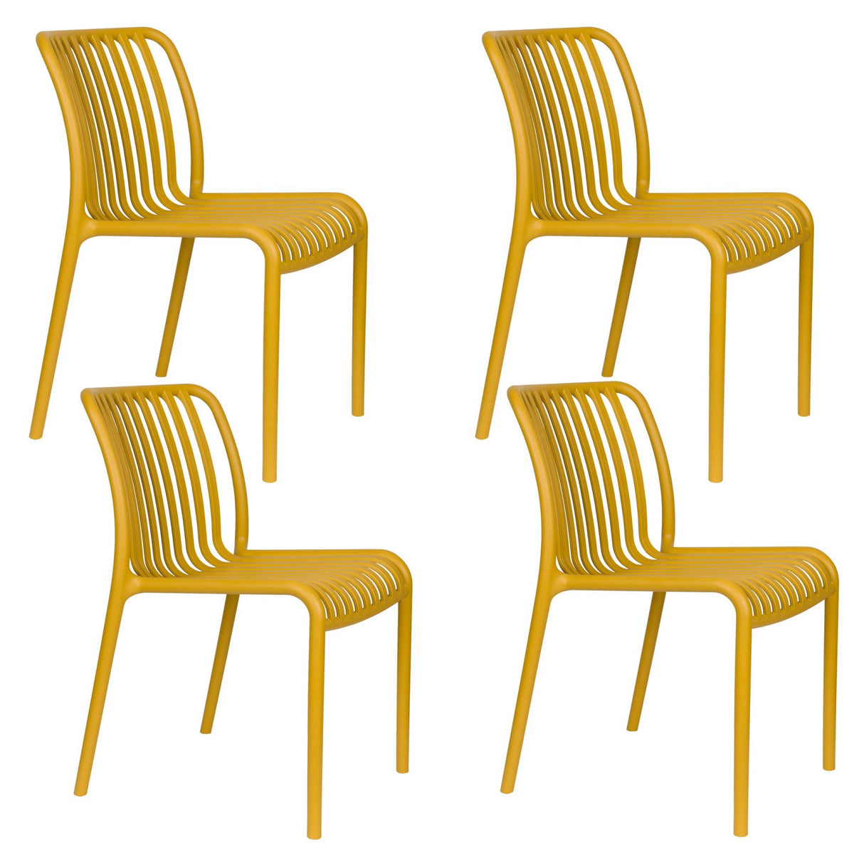 Molded Outdoor Stackable Chairs (4) | Oroa.com
