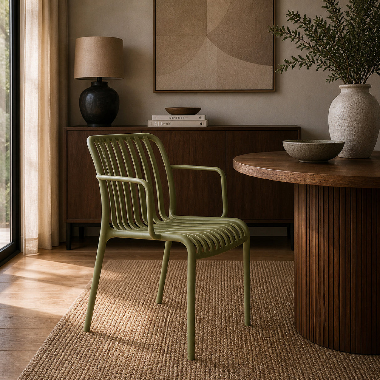 Modern European furniture - Colored Stackable Outdoor Dining Armchairs (4) - www.oroa.com | Oroa.com