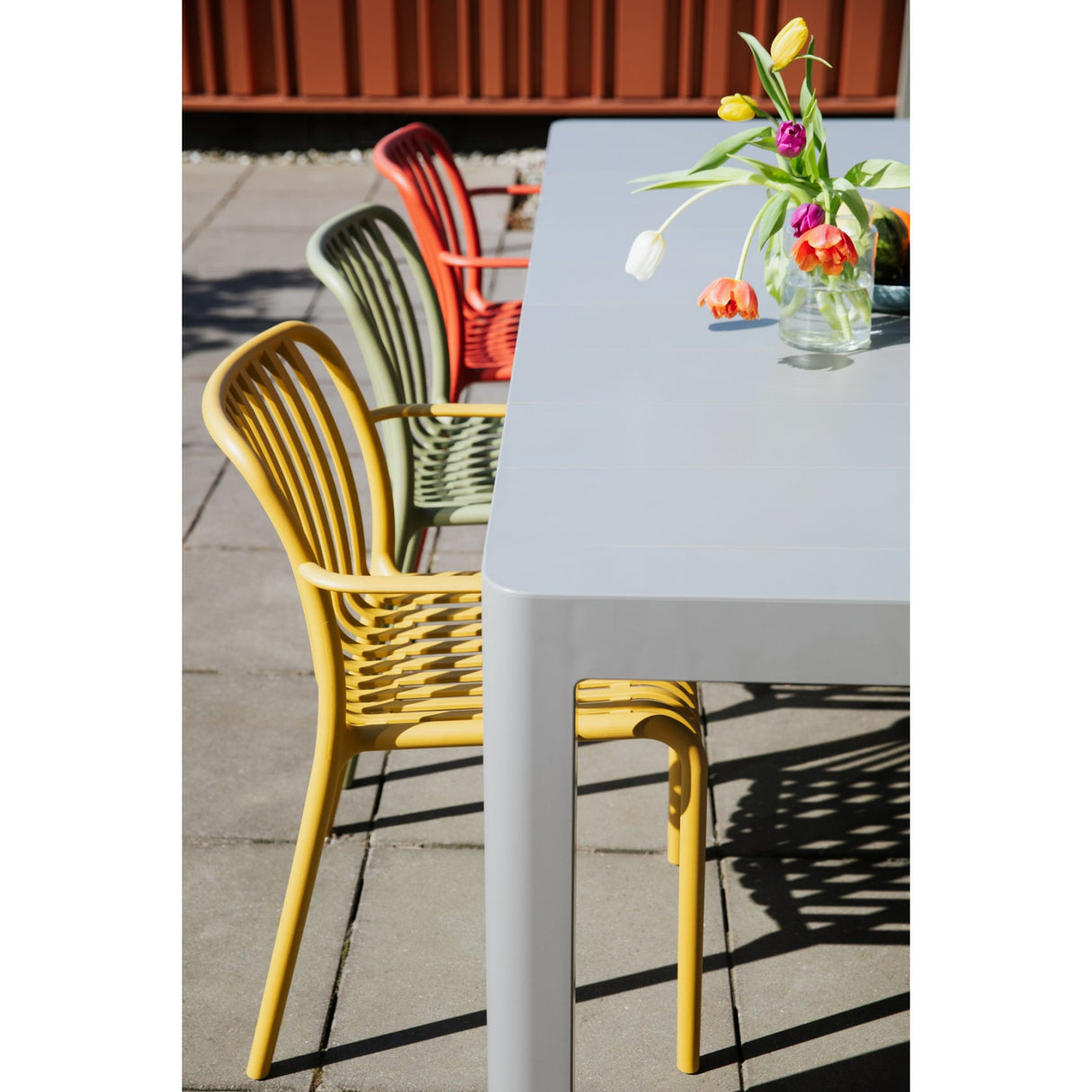 Modern European furniture - Colored Stackable Outdoor Dining Armchairs (4) - www.oroa.com | Oroa.com
