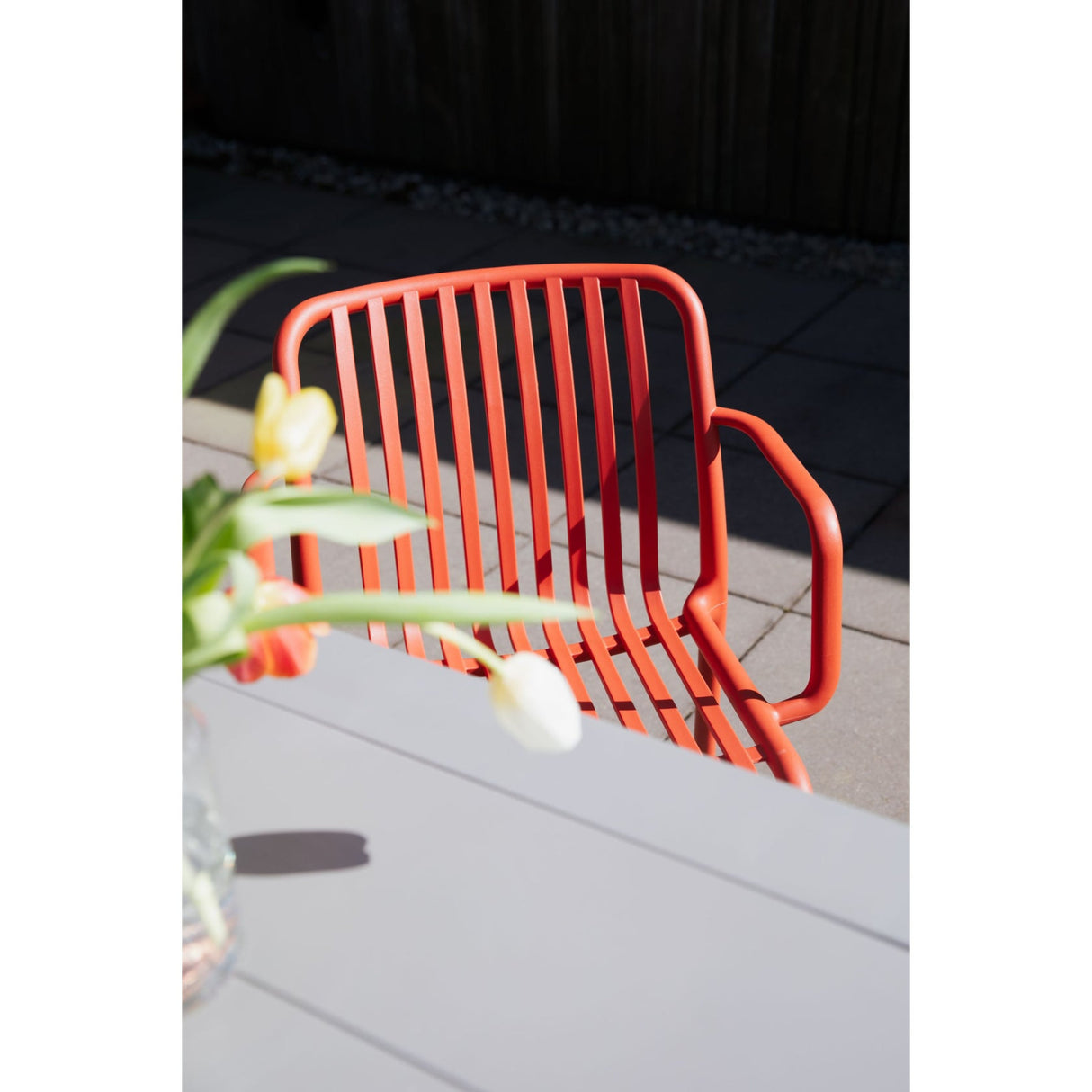 Modern European furniture - Colored Stackable Outdoor Dining Armchairs (4) - www.oroa.com | Oroa.com