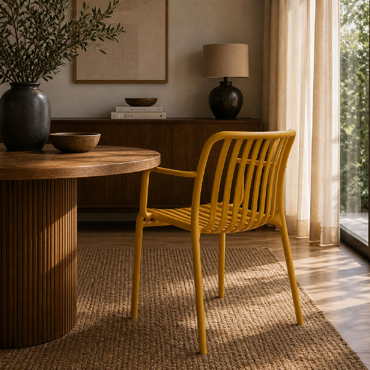 Modern European furniture - Colored Stackable Outdoor Dining Armchairs (4) - www.oroa.com | Oroa.com