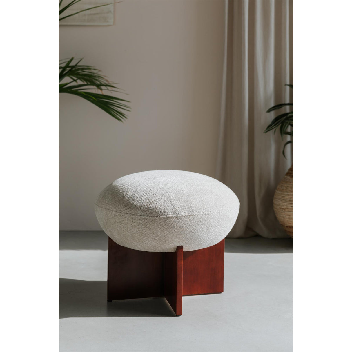 Modern furniture - Beige Cushioned Stool - www.oroa.com | Oroa.com
