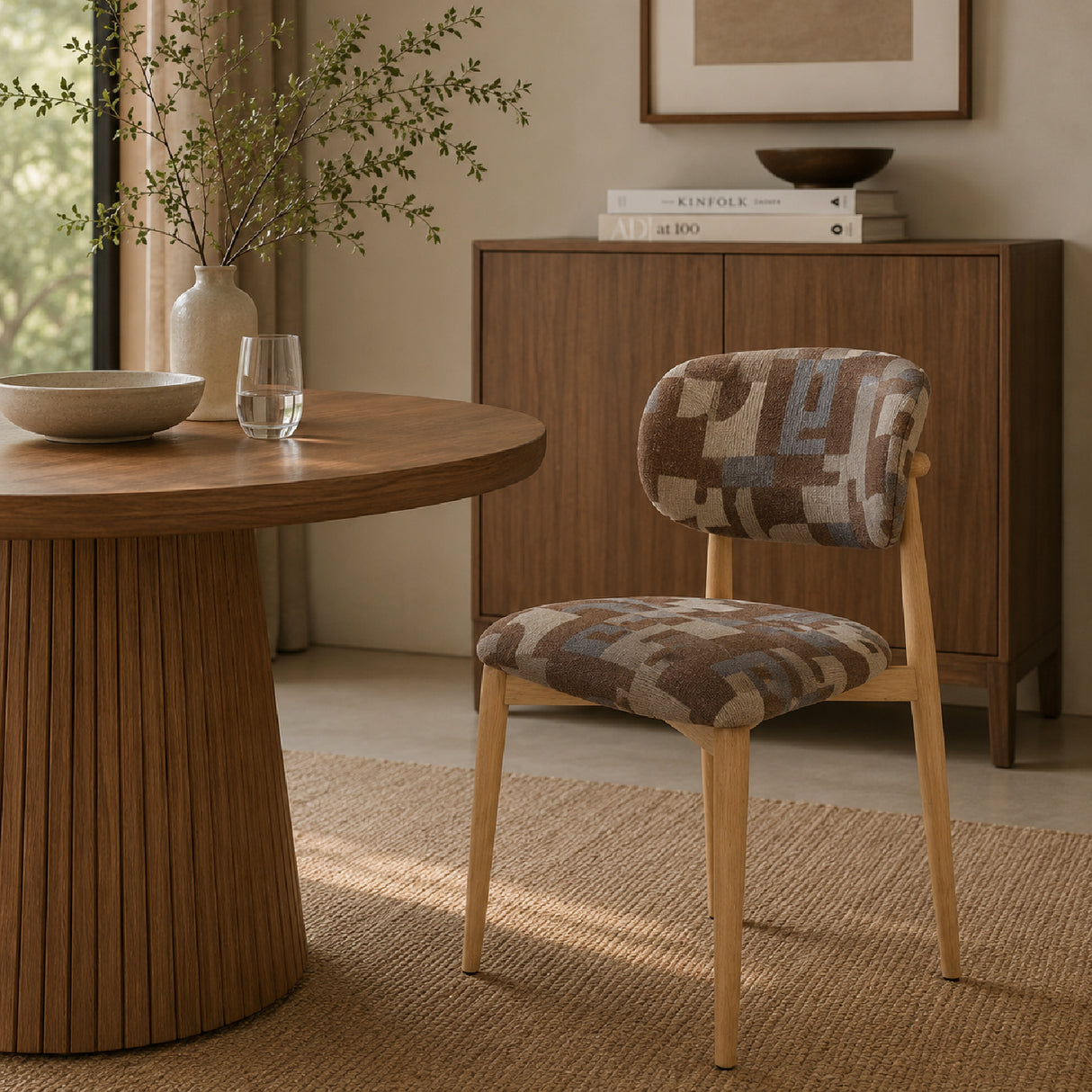 Modern furniture - Brown Printed Dining Chairs (2) - www.oroa.com | Oroa.com