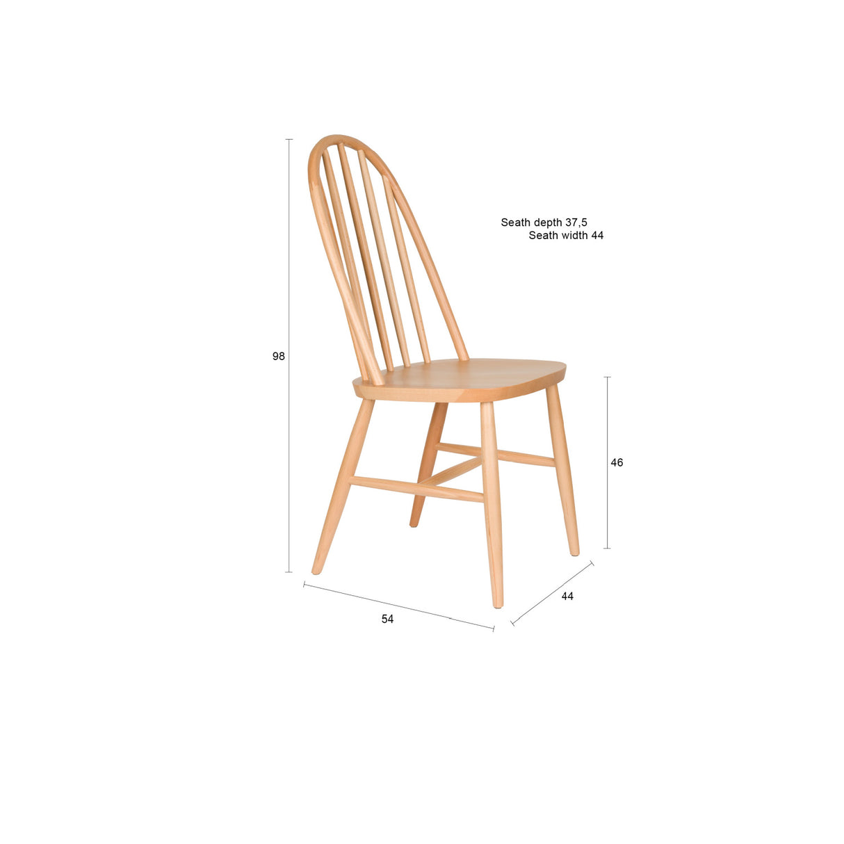 Modern furniture - Beech Wood Dining Chairs (2) - www.oroa.com | Oroa.com