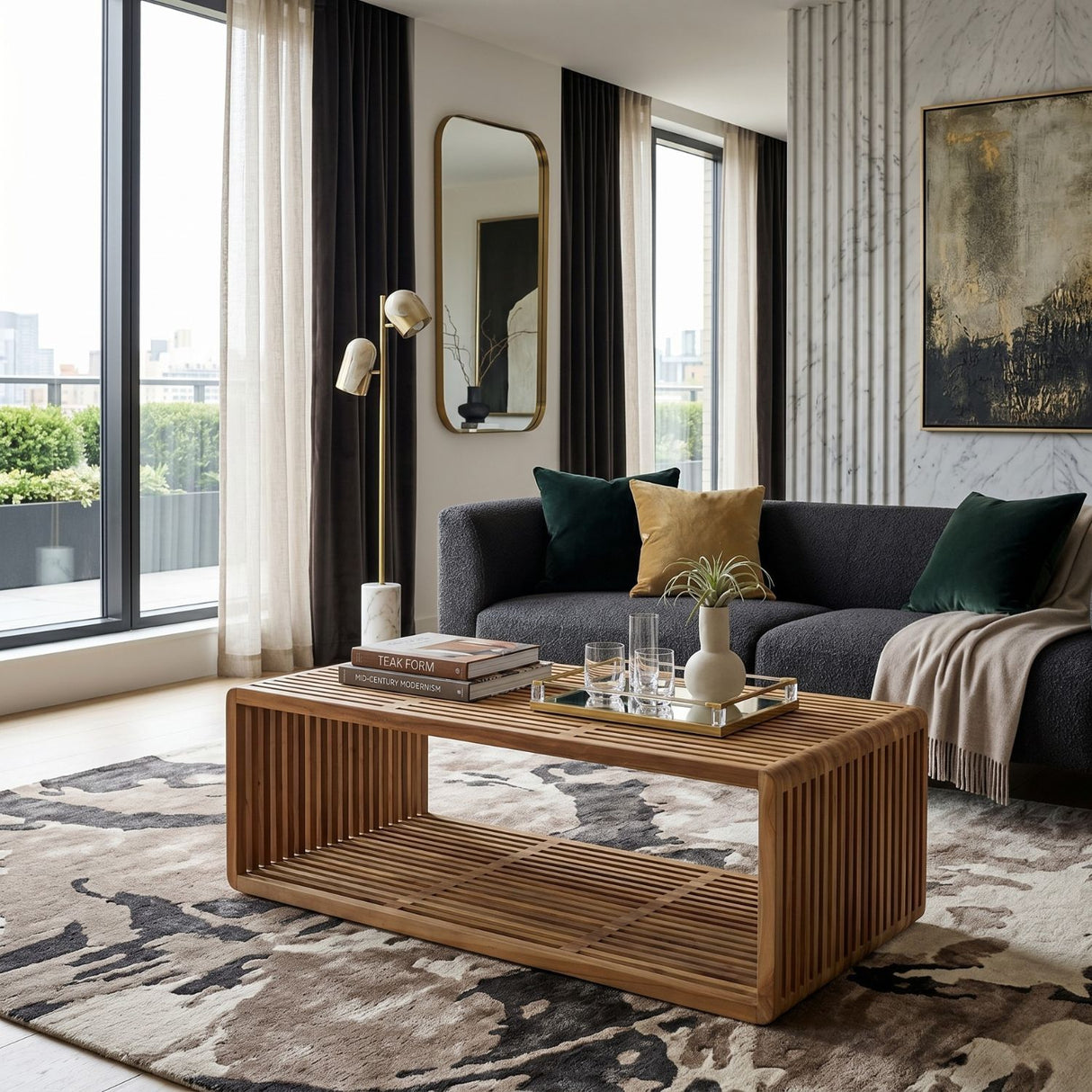 Modern furniture - Slatted Teak Coffee Table - www.oroa.com | Oroa.com
